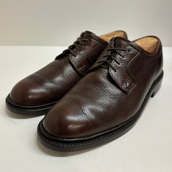 EXCELLENT Grenson Scotch Grain Brown Blucher UNWORN SOLES + HEEL 8.5 UK / 9.5 US - Picture 1 of 12